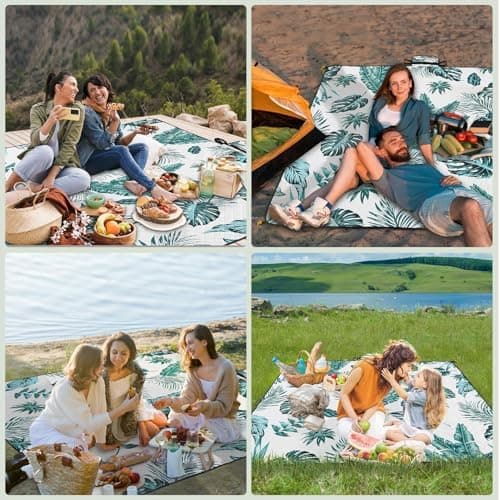 HAUSPROFI Wasserdichte Picknickdecke 200x200 - Isoliert & XXL für Outdoor Aktivitäten - Kompakt & leicht trugbar