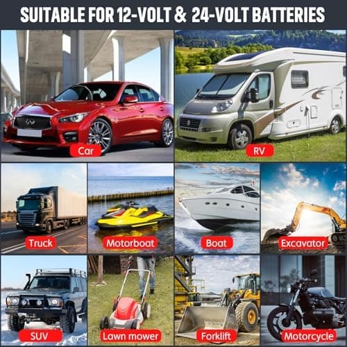 Haisito 12V/24V 10A LiFePO4 ErhaltungsladegerätAuto mit LCD-Temperaturkompensation