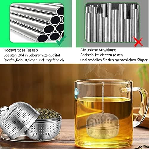 Teeei Edelstahl 304 für Tasse und Tasseteekanne Meisten geeignet Teefilter und Gewürzei