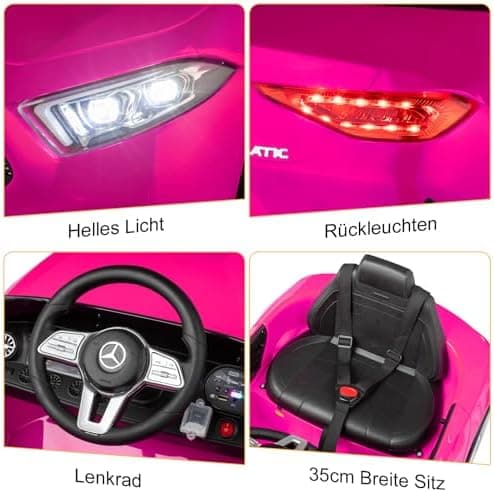 LEADZM Kinder Elektroauto Mercedes Benz CLS 350 - Elektrisch mit MP3, Hupe und LED-Leuchten (CLS Schwarz)