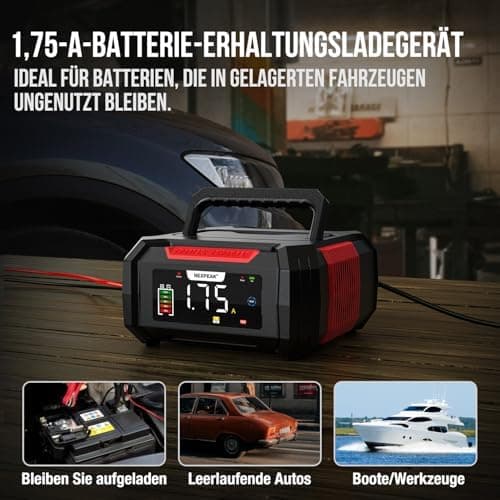 NEXPEAK NC315 15A Autobatterieladegerät - intelligentes Ladegerät für Auto, LKW, Motorrad - 12V/24V LiFePO4 & Blei-Säure