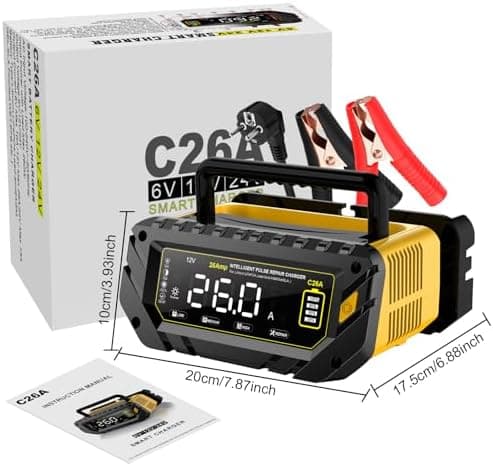 Haisito 12V/24V 10A LiFePO4 ErhaltungsladegerätAuto mit LCD-Temperaturkompensation