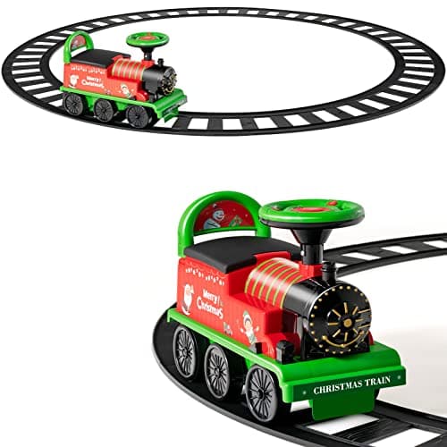COSTWAY 6V Kinder Elektroauto Grün - Elektro Zug mit Musik & Lichter für 3+ Jährige Kinder im Haus oder Garten