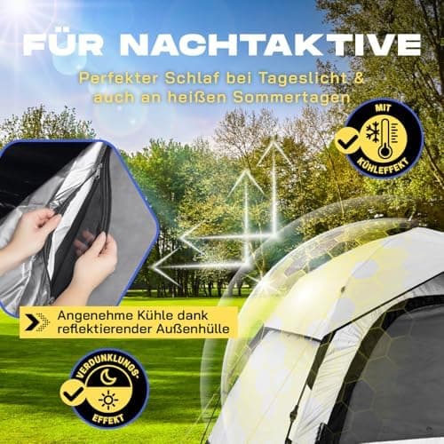Lumaland Lightweights Pop Up Wurfzelt 2-4 Personen | Ideal für Trekking & Festival | Wasserdicht 210x190x110cm
Lumaland