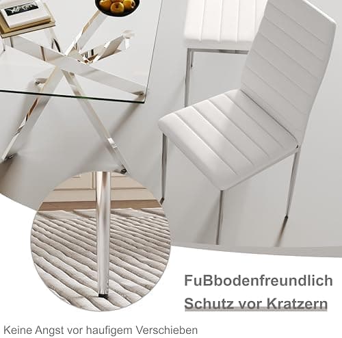 Goldfan Esstisch Set für Küche, Esszimmer & Wohnzimmer (110cm, Schwarz) mit Kunstleder Stühlen
| Goldfan Rechteckiger G