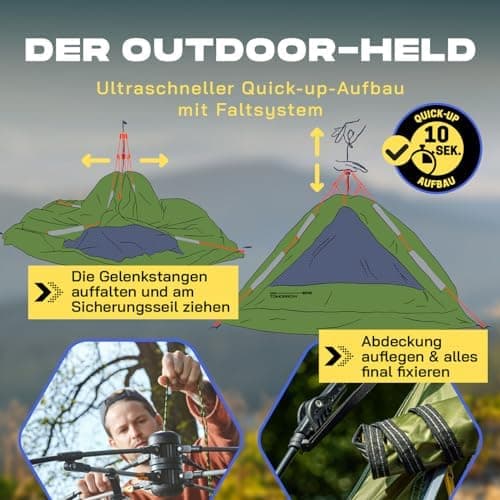 Lumaland 2-3 Personen Pop Up Camping Zelt | 4 Jahreszeiten Igluzelt | Leicht, Wasserdicht & Robust