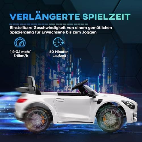 AIYAPLAY Kinder Elektroauto Schwarz für 3-6 Jahre mit 2,4G Fernbedienung und Musik