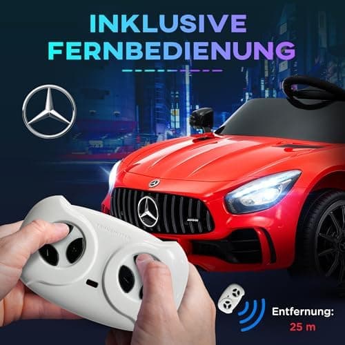 AIYAPLAY Kinder Elektroauto Schwarz für 3-6 Jahre mit 2,4G Fernbedienung und Musik