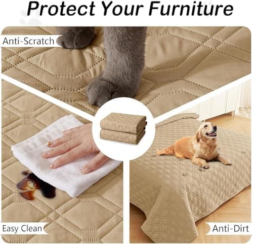 Homaxy Hundedecke Wasserdicht für Outdoor-Use, Weich und Wendig, ideal für Sofa, Couch und Bett (130x100cm, Grau+Dunkelg