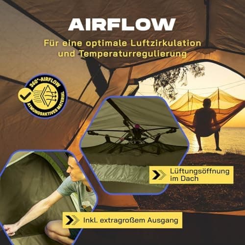 Lumaland Lightweights Pop Up Wurfzelt 2-4 Personen | Ideal für Trekking & Festival | Wasserdicht 210x190x110cm
Lumaland