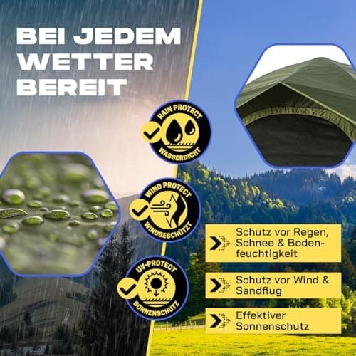 Lumaland Lightweights Pop Up Wurfzelt 2-4 Personen | Ideal für Trekking & Festival | Wasserdicht 210x190x110cm
Lumaland