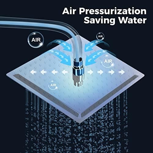 10 Zoll Regendusche mit Verstellbarer Brausekopf für Baden im Haus - Edelstahl 304, Antikalkdüsen & Polierter Regendusc