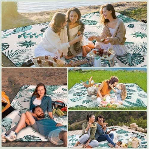 HAUSPROFI Wasserdichte Picknickdecke 200x200 - Isoliert & XXL für Outdoor Aktivitäten - Kompakt & leicht trugbar