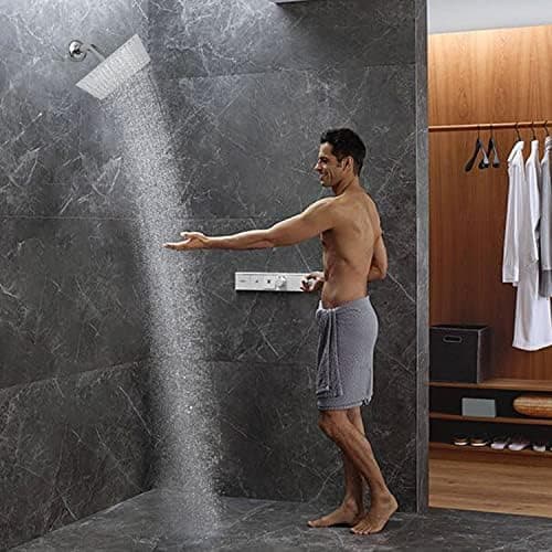 10 Zoll Regendusche mit Verstellbarer Brausekopf für Baden im Haus - Edelstahl 304, Antikalkdüsen & Polierter Regendusc