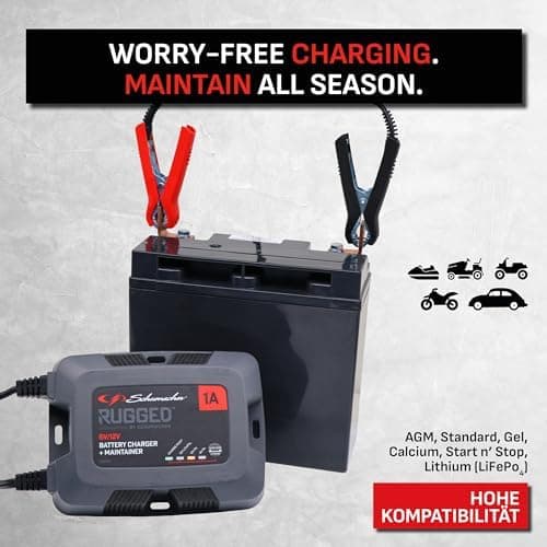 Schumacher Rugged SPX 458 Automatisches und intelligentes Lade- und Erhaltungsgerät - für Motorrad, Auto, Boot, Schutzar