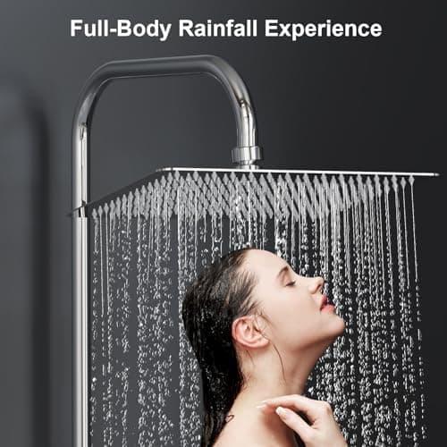 YEAUPE PRO Regendusche 10 Zoll – Edelstahl 304, Hochdruck Kopfbrause mit Selbstreinigenden Düsen und Chromierz[eventscen