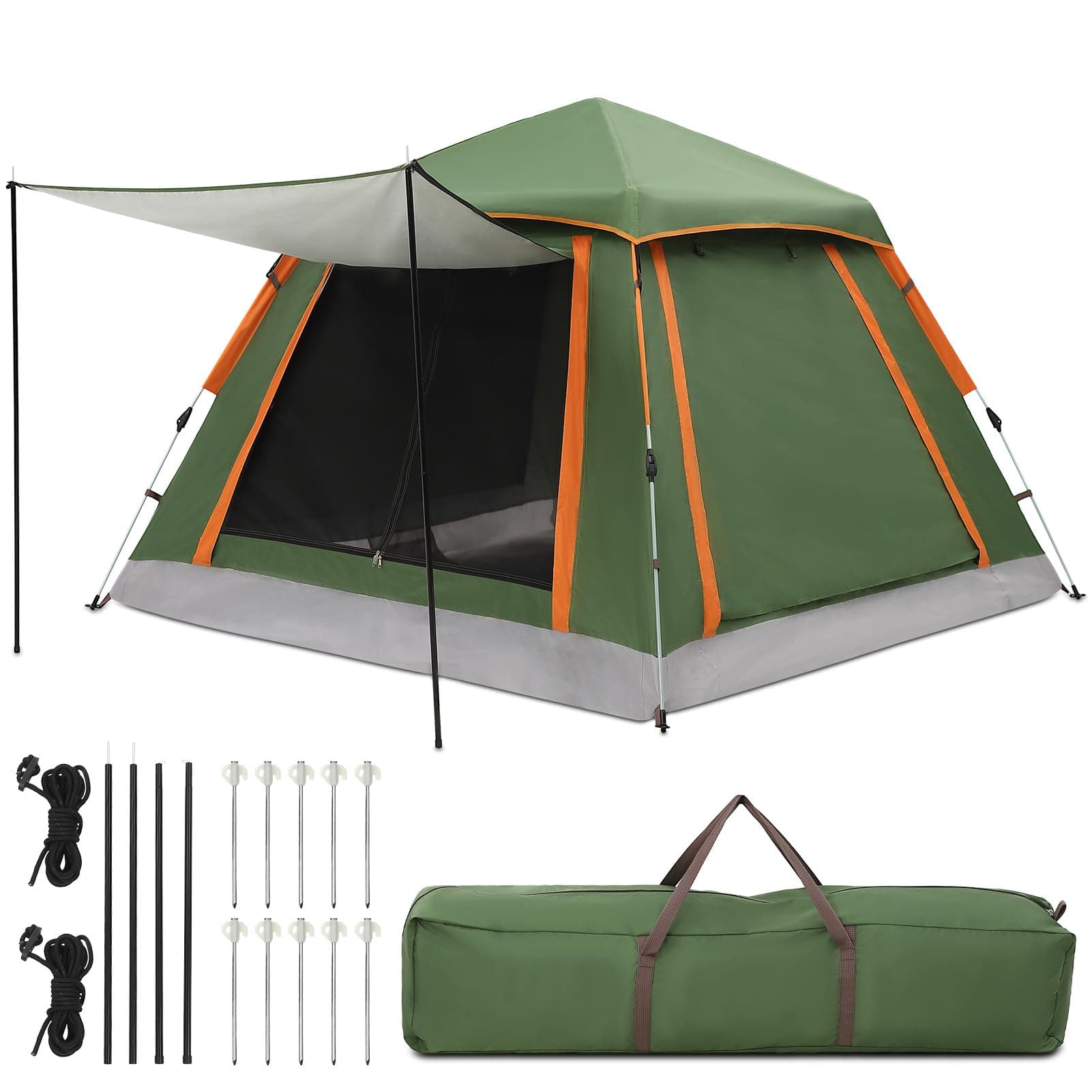 HAUSPROFI Zelt 2-3 Personen Pop Up Zelt |.Quadrierter Wasserspei-Schutz | Moskitoschutz | Familien-Freizeit-Reise