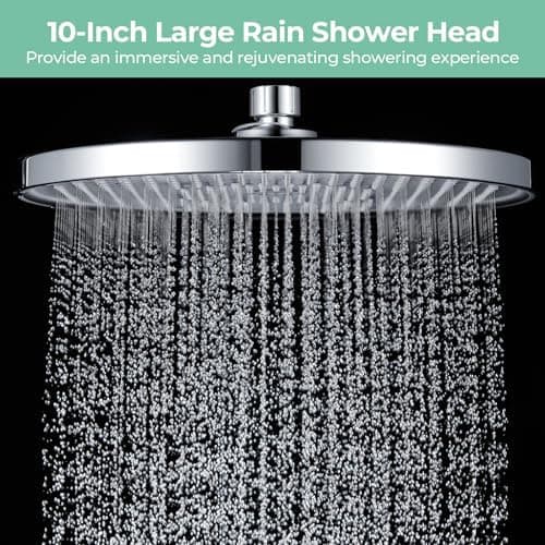 Regenduschkopf YUANNY Wasserspar 10 Zoll Stable ABS Chrom Universal-Kopfbrause Anti-Kalk-Düsen Ø 26 cm
