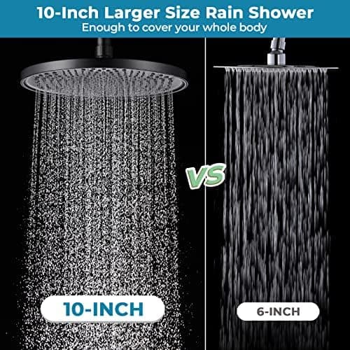 Regenduschkopf YUANNY Wasserspar 10 Zoll Stable ABS Chrom Universal-Kopfbrause Anti-Kalk-Düsen Ø 26 cm