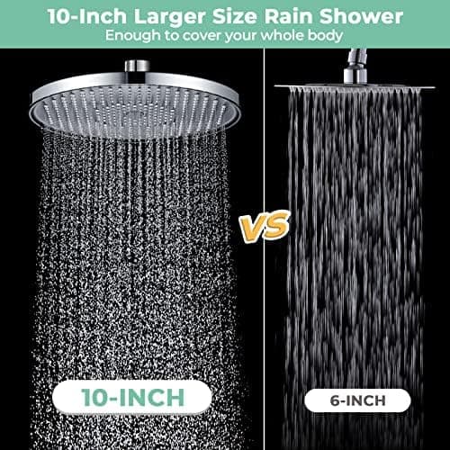 Regenduschkopf YUANNY Wasserspar 10 Zoll Stable ABS Chrom Universal-Kopfbrause Anti-Kalk-Düsen Ø 26 cm