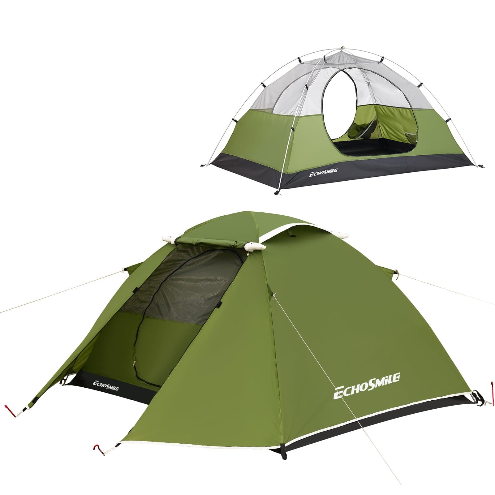 EchoSmile Wasserdichtes Kuppelzelt 2-3 Personen, Ultraleicht & Stabil für Trekking und Outdoor-Events