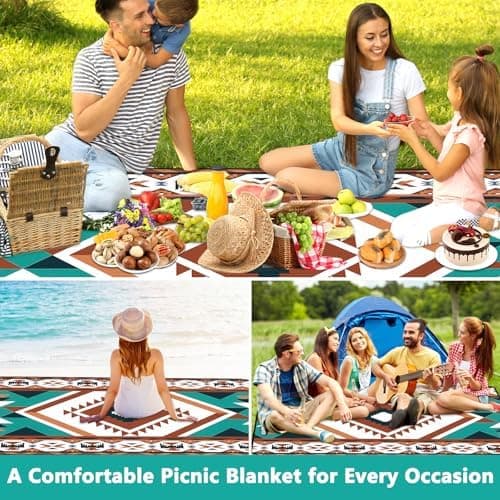 XXL Picknickdecke 200x200cm – wasserdicht und isoliert, perfekt für 4–6 Personen, weiche Garten- und Campingmatte mit Tr
