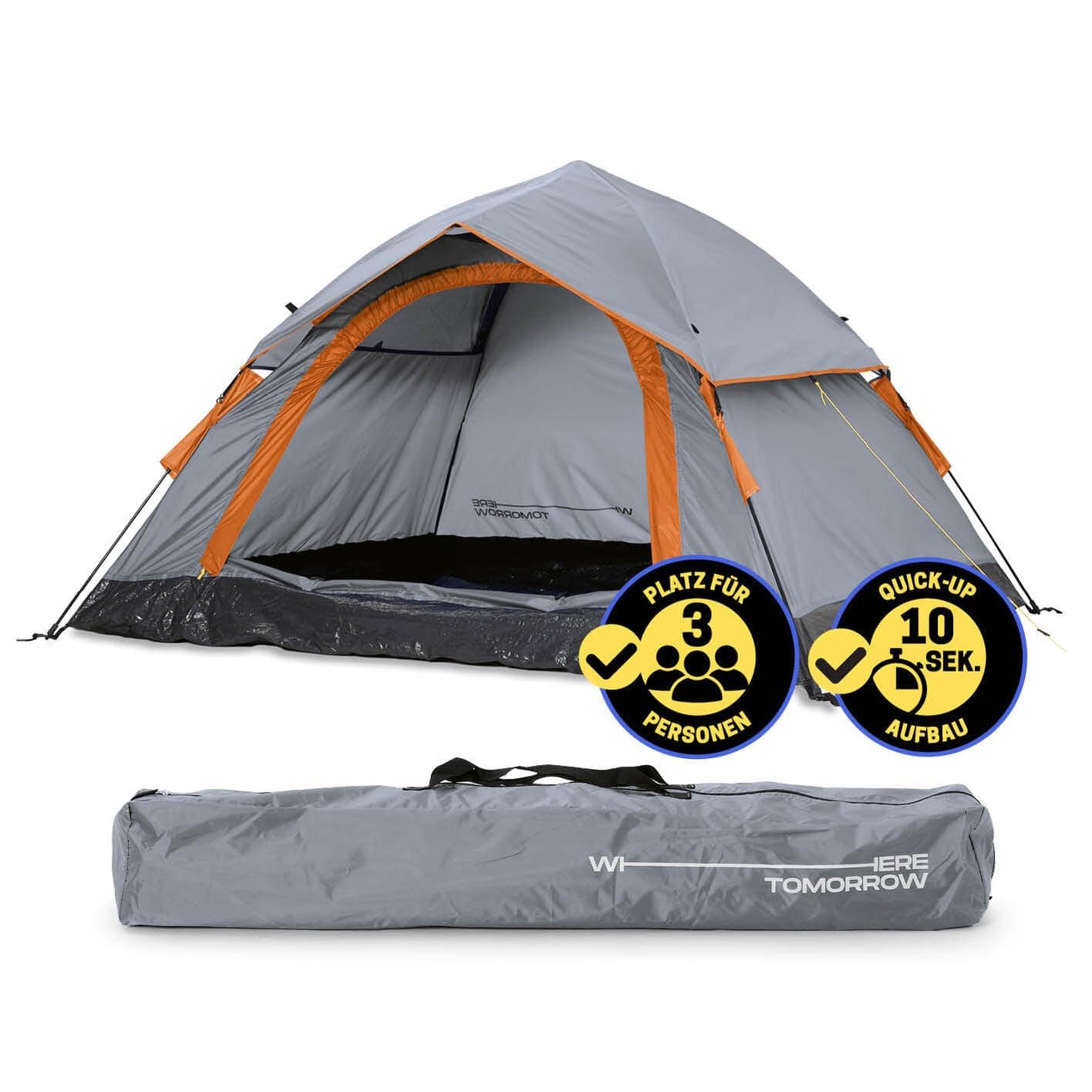 Lumaland Lightweights Pop Up Wurfzelt 2-4 Personen | Ideal für Trekking & Festival | Wasserdicht 210x190x110cm
Lumaland
