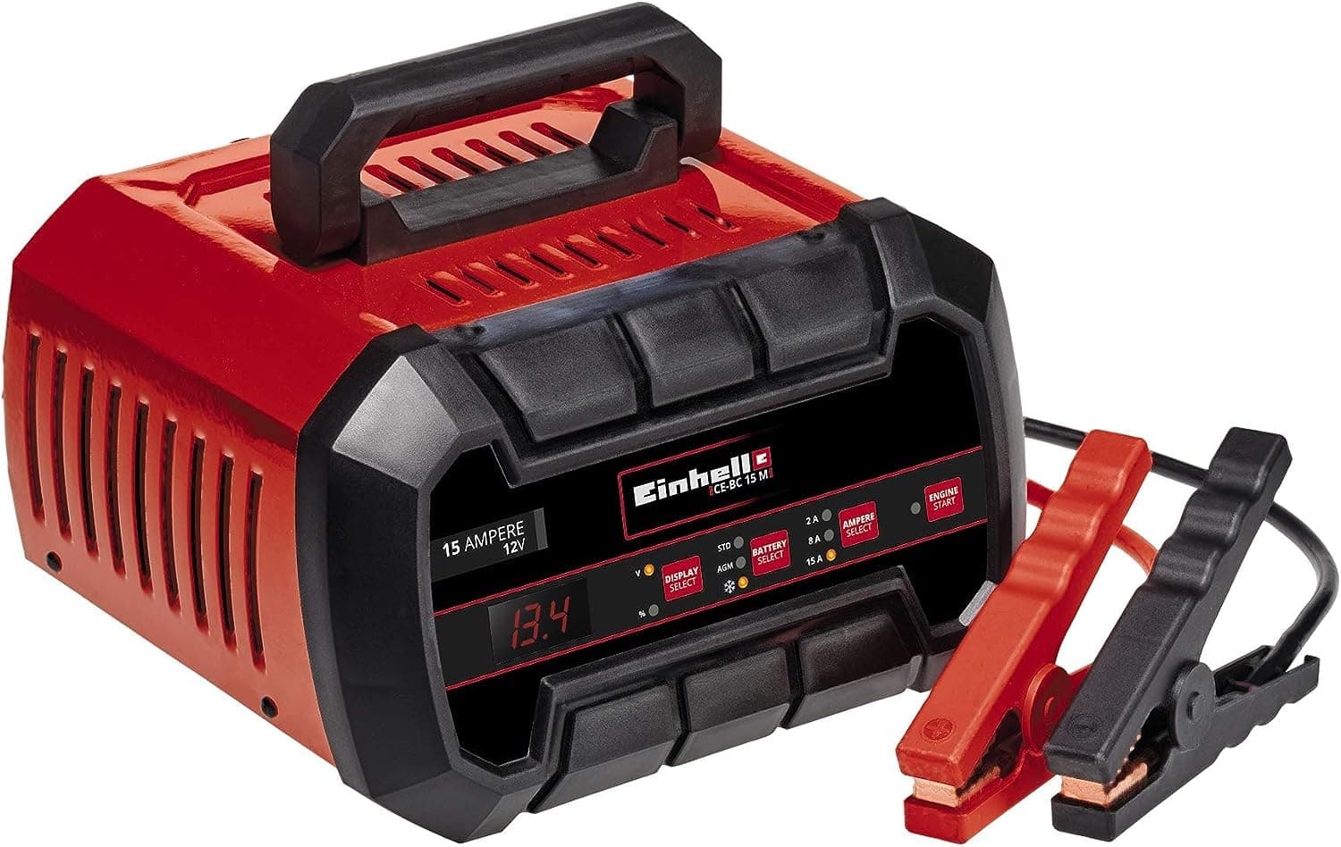 Einhell Batterie-Ladegerät CE-BC 15 M für automatische Ladung von Gel-, AGM- und wartungsfreien Blei-Säure-Batterien - m