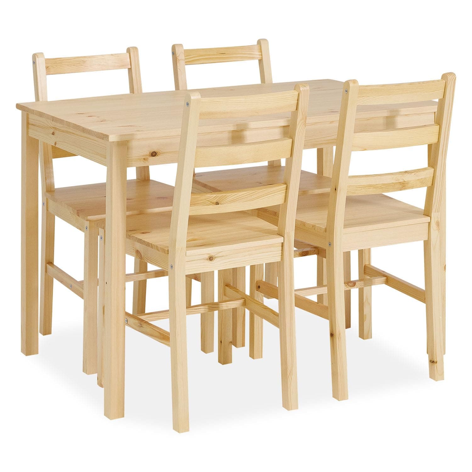 Homestyle4u Esstisch mit 4 Stühlen - Natur Kiefer, Küche Esszimmer, Artikel 3062
