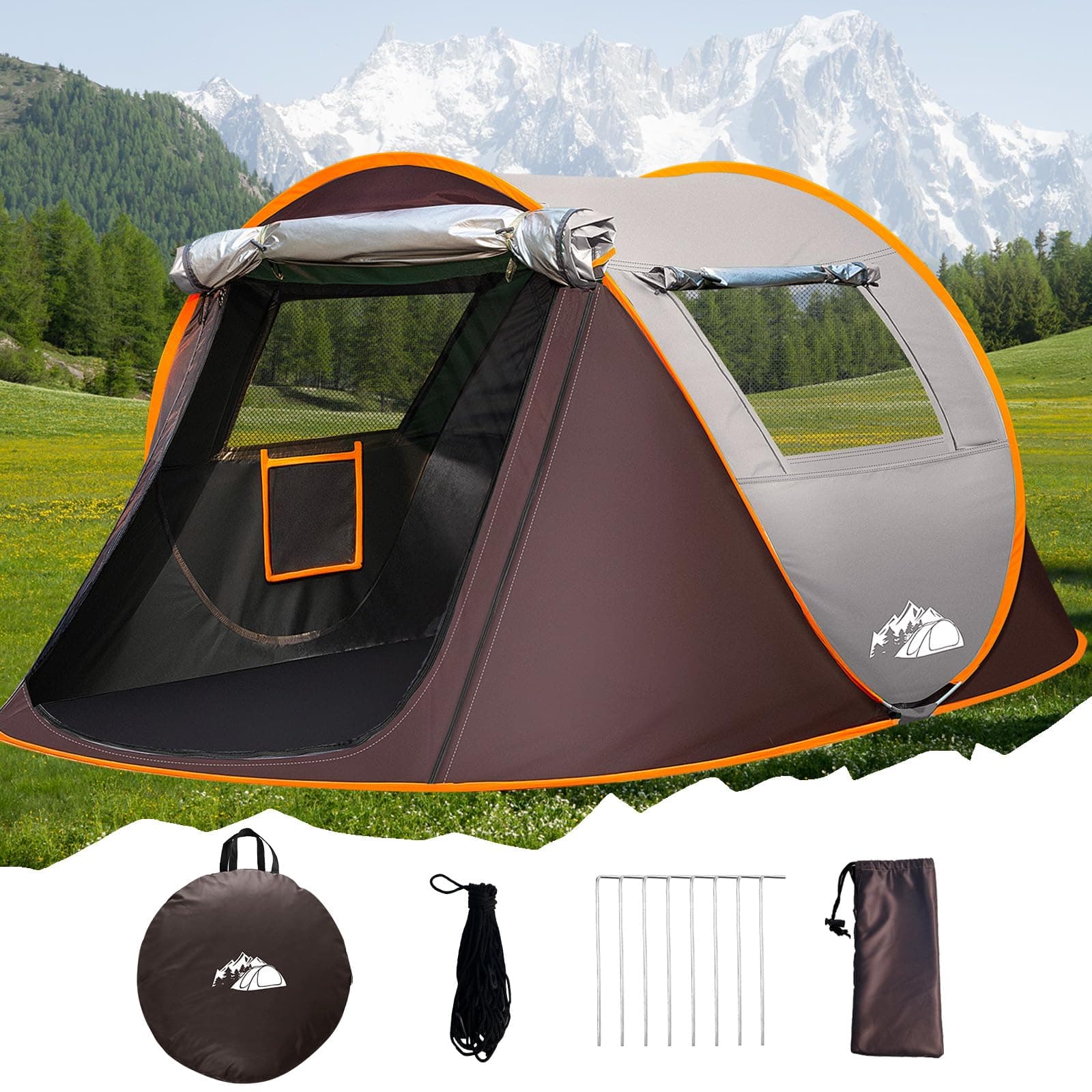 FORMIZON Pop Up Zelt 2 Personen Wasserdicht für Camping und Trekking mit Einfacher Einstellung und Sofort-Bereitschaft (