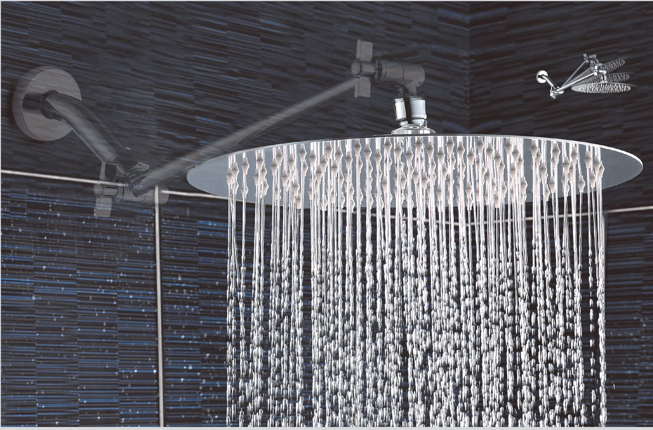 Klimatic 12 Zoll Regendusche Edelstahl AISI304 Anti-Kalk-Düsen Rund Duschkopf Regenbrausettung