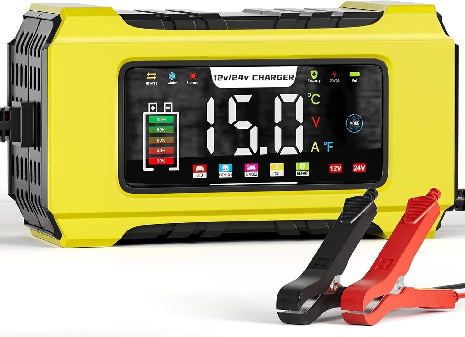 15A Autobatterie Ladegerät 9-stufiges Intelligentes System für AGM und Gel Blei-Säure-Batterien
| 12V 24V 15A Autobatte